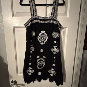 Black and White Floral Mini Dress